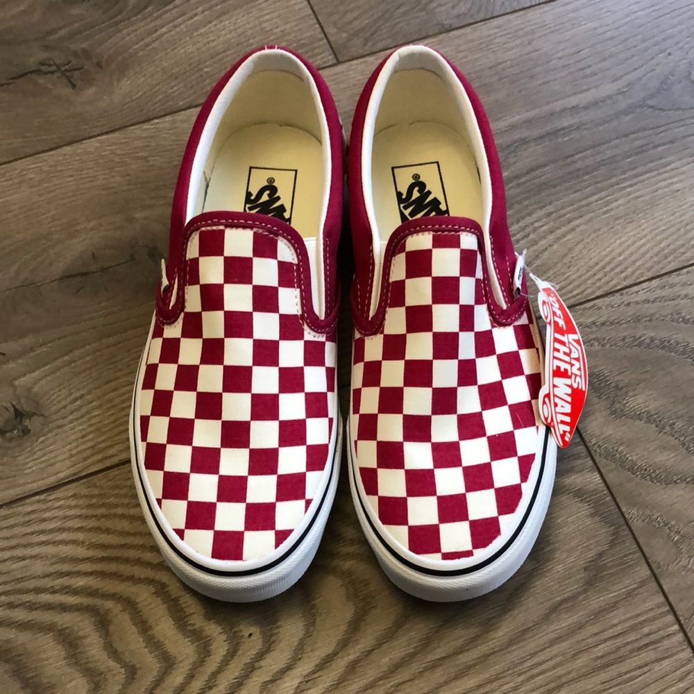 NWT Vans red and white checkered